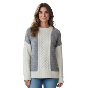Joie wool blend fisherman knit chunky cable knit sweater